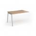 Connex Angled 1200 x 800 x 725mm Single Add On Bay - Silver Frame Beech Top ACO128-AB-S-B