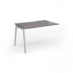 Connex Angled 1200 x 800 x 725mm Single Add On Bay - Silver Frame Grey Oak Top ACO128-AB-S-GO