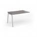 Connex Angled 1200 x 800 x 725mm Single Add On Bay - Silver Frame Grey Oak Top ACO128-AB-S-GO