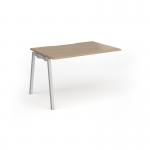 Connex Angled 1200 x 800 x 725mm Single Add On Bay - Silver Frame Kendal Oak Top ACO128-AB-S-KO