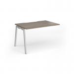 Connex Angled 1200 x 800 x 725mm Single Add On Bay - Silver Frame Nebraska Oak Top ACO128-AB-S-NO