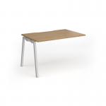 Connex Angled 1200 x 800 x 725mm Single Add On Bay - Silver Frame Oak Top ACO128-AB-S-O