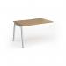 Connex Angled 1200 x 800 x 725mm Single Add On Bay - Silver Frame Oak Top ACO128-AB-S-O