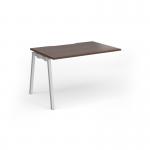Connex Angled 1200 x 800 x 725mm Single Add On Bay - Silver Frame Walnut Top ACO128-AB-S-W