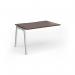 Connex Angled 1200 x 800 x 725mm Single Add On Bay - Silver Frame Walnut Top ACO128-AB-S-W