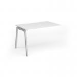 Connex Angled 1200 x 800 x 725mm Single Add On Bay - Silver Frame White Top ACO128-AB-S-WH