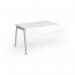 Connex Angled 1200 x 800 x 725mm Single Add On Bay - Silver Frame White Top ACO128-AB-S-WH