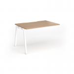 Connex Angled 1200 x 800 x 725mm Single Add On Bay - White Frame Beech Top ACO128-AB-WH-B