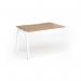 Connex Angled 1200 x 800 x 725mm Single Add On Bay - White Frame Beech Top ACO128-AB-WH-B