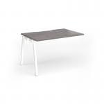 Connex Angled 1200 x 800 x 725mm Single Add On Bay - White Frame Grey Oak Top ACO128-AB-WH-GO