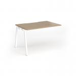 Connex Angled 1200 x 800 x 725mm Single Add On Bay - White Frame Kendal Oak Top ACO128-AB-WH-KO