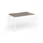 Connex Angled 1200 x 800 x 725mm Single Add On Bay - White Frame Nebraska Oak Top ACO128-AB-WH-NO