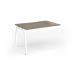 Connex Angled 1200 x 800 x 725mm Single Add On Bay - White Frame Nebraska Oak Top ACO128-AB-WH-NO