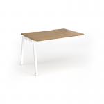 Connex Angled 1200 x 800 x 725mm Single Add On Bay - White Frame Oak Top ACO128-AB-WH-O