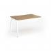 Connex Angled 1200 x 800 x 725mm Single Add On Bay - White Frame Oak Top ACO128-AB-WH-O