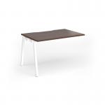 Connex Angled 1200 x 800 x 725mm Single Add On Bay - White Frame Walnut Top ACO128-AB-WH-W