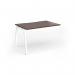 Connex Angled 1200 x 800 x 725mm Single Add On Bay - White Frame Walnut Top ACO128-AB-WH-W
