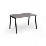 Connex Angled 1200 x 800 x 725mm Single Desk - Black Frame Grey Oak Top ACO128-K-GO