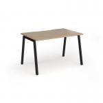Connex Angled 1200 x 800 x 725mm Single Desk - Black Frame Kendal Oak Top ACO128-K-KO