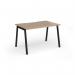 Connex Angled 1200 x 800 x 725mm Single Desk - Black Frame Kendal Oak Top ACO128-K-KO