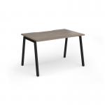 Connex Angled 1200 x 800 x 725mm Single Desk - Black Frame Nebraska Oak Top ACO128-K-NO