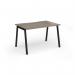 Connex Angled 1200 x 800 x 725mm Single Desk - Black Frame Nebraska Oak Top ACO128-K-NO