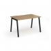 Connex Angled 1200 x 800 x 725mm Single Desk - Black Frame Oak Top ACO128-K-O