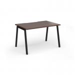 Connex Angled 1200 x 800 x 725mm Single Desk - Black Frame Walnut Top ACO128-K-W