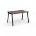 Connex Angled 1200 x 800 x 725mm Single Desk - Black Frame Walnut Top ACO128-K-W