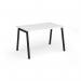 Connex Angled 1200 x 800 x 725mm Single Desk - Black Frame White Top ACO128-K-WH