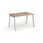 Connex Angled 1200 x 800 x 725mm Single Desk - Silver Frame Beech Top ACO128-S-B