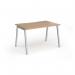 Connex Angled 1200 x 800 x 725mm Single Desk - Silver Frame Beech Top ACO128-S-B