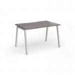 Connex Angled 1200 x 800 x 725mm Single Desk - Silver Frame Grey Oak Top ACO128-S-GO