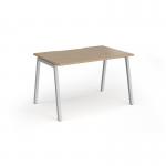 Connex Angled 1200 x 800 x 725mm Single Desk - Silver Frame Kendal Oak Top ACO128-S-KO