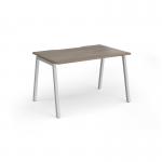 Connex Angled 1200 x 800 x 725mm Single Desk - Silver Frame Nebraska Oak Top ACO128-S-NO