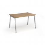 Connex Angled 1200 x 800 x 725mm Single Desk - Silver Frame Oak Top ACO128-S-O