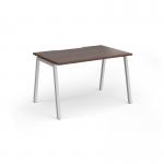 Connex Angled 1200 x 800 x 725mm Single Desk - Silver Frame Walnut Top ACO128-S-W