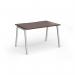 Connex Angled 1200 x 800 x 725mm Single Desk - Silver Frame Walnut Top ACO128-S-W