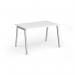 Connex Angled 1200 x 800 x 725mm Single Desk - Silver Frame White Top ACO128-S-WH