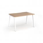 Connex Angled 1200 x 800 x 725mm Single Desk - White Frame Beech Top ACO128-WH-B