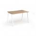 Connex Angled 1200 x 800 x 725mm Single Desk - White Frame Beech Top ACO128-WH-B