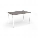Connex Angled 1200 x 800 x 725mm Single Desk - White Frame Grey Oak Top ACO128-WH-GO