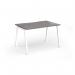 Connex Angled 1200 x 800 x 725mm Single Desk - White Frame Grey Oak Top ACO128-WH-GO