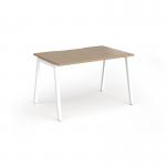 Connex Angled 1200 x 800 x 725mm Single Desk - White Frame Kendal Oak Top ACO128-WH-KO