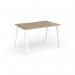 Connex Angled 1200 x 800 x 725mm Single Desk - White Frame Kendal Oak Top ACO128-WH-KO