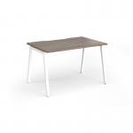 Connex Angled 1200 x 800 x 725mm Single Desk - White Frame Nebraska Oak Top ACO128-WH-NO