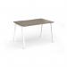 Connex Angled 1200 x 800 x 725mm Single Desk - White Frame Nebraska Oak Top ACO128-WH-NO