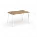 Connex Angled 1200 x 800 x 725mm Single Desk - White Frame Oak Top ACO128-WH-O