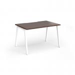 Connex Angled 1200 x 800 x 725mm Single Desk - White Frame Walnut Top ACO128-WH-W