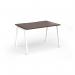 Connex Angled 1200 x 800 x 725mm Single Desk - White Frame Walnut Top ACO128-WH-W